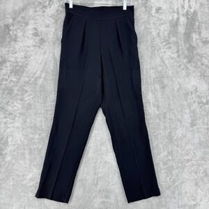 Margaret Oleary Pants Small Pleated Tapered Straight Leg Ankle Minimalist Office